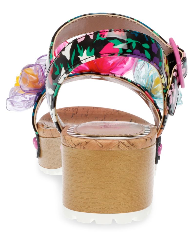 Little and Big Girls Oakly Clog Sandals with Flower Details