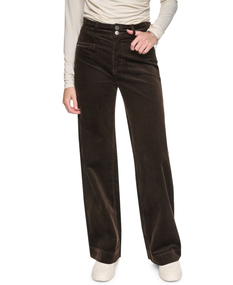 Petite High Rise Corduroy Wide-Leg Pants