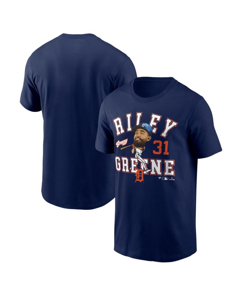 Men's Riley Greene Navy Detroit Tigers Hometown Caricature T-Shirt