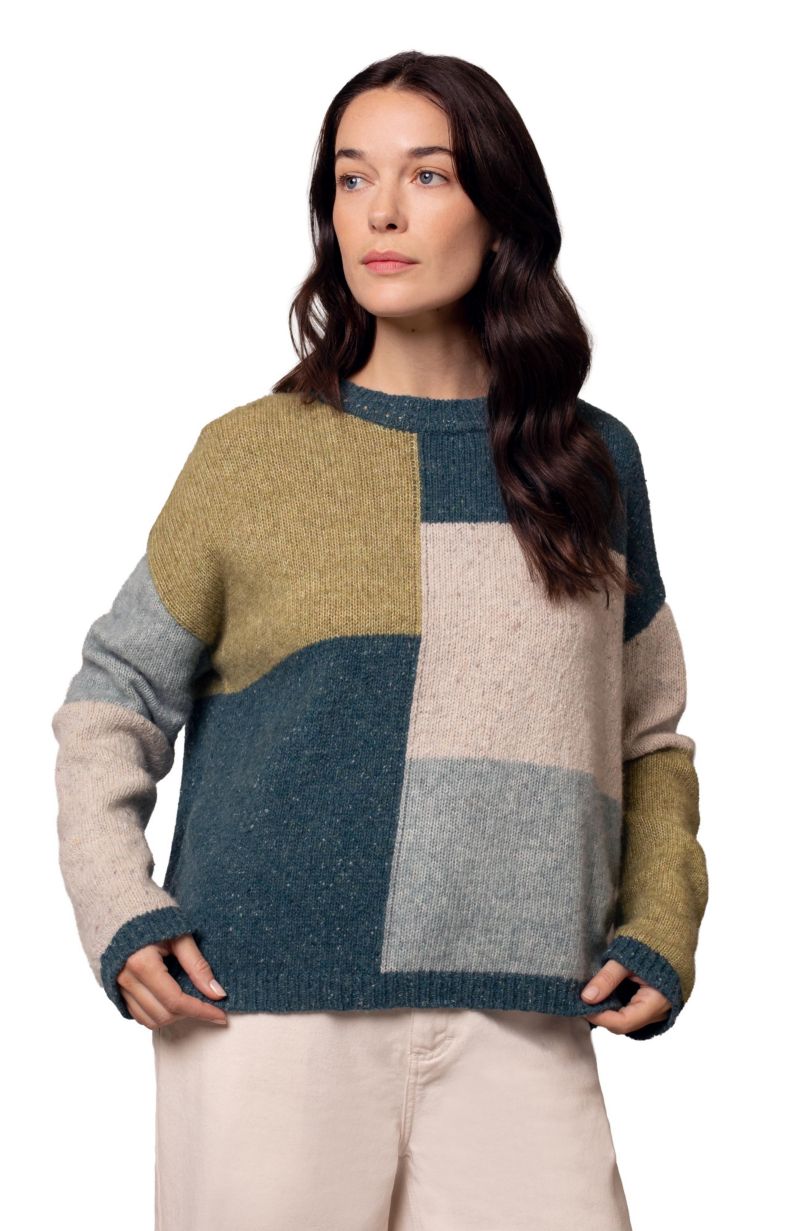Women's Block Crew Neck Sweater