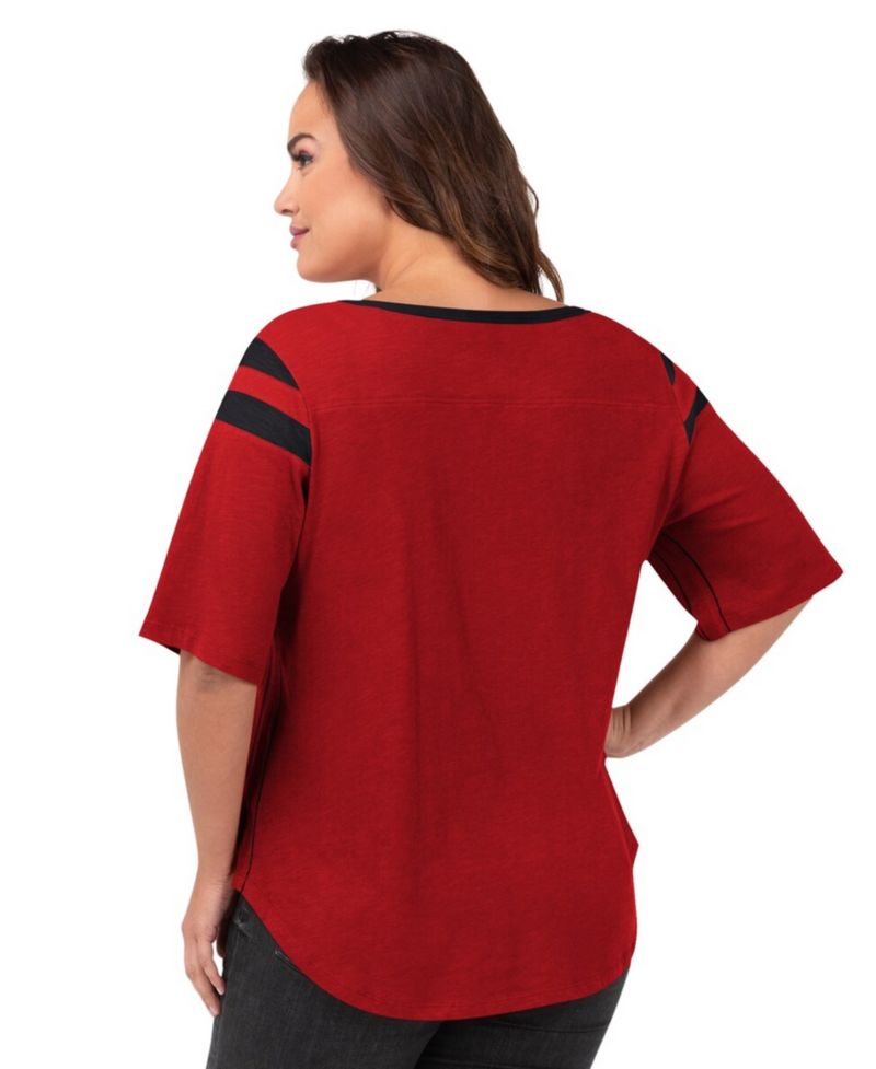 Women's Red Atlanta Falcons Plus Size Linebacker T-Shirt