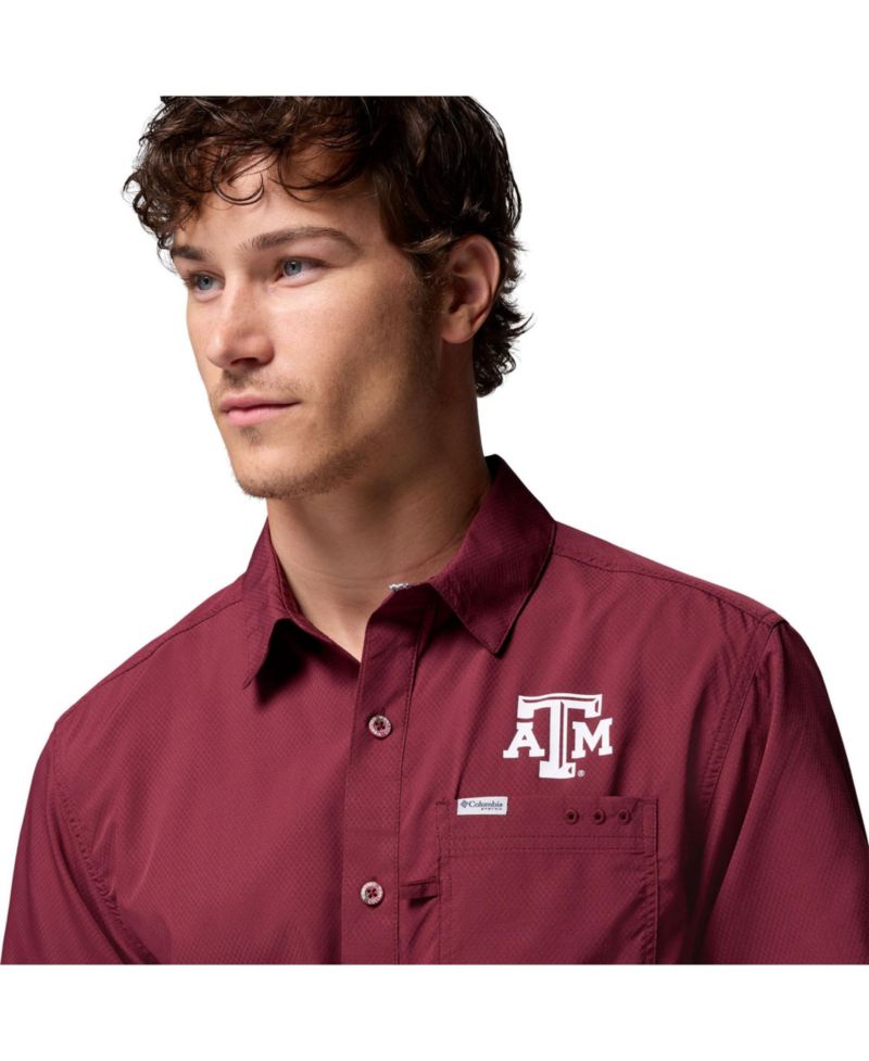 Men's Maroon Texas A&M Aggies Slack Tide Camp Button-Up Shirt