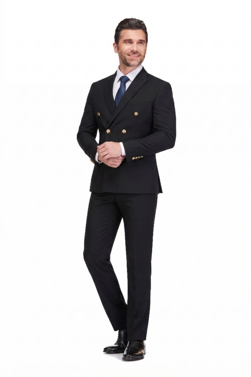 Men's Slim Fit 2-Piece Double Breasted Suit