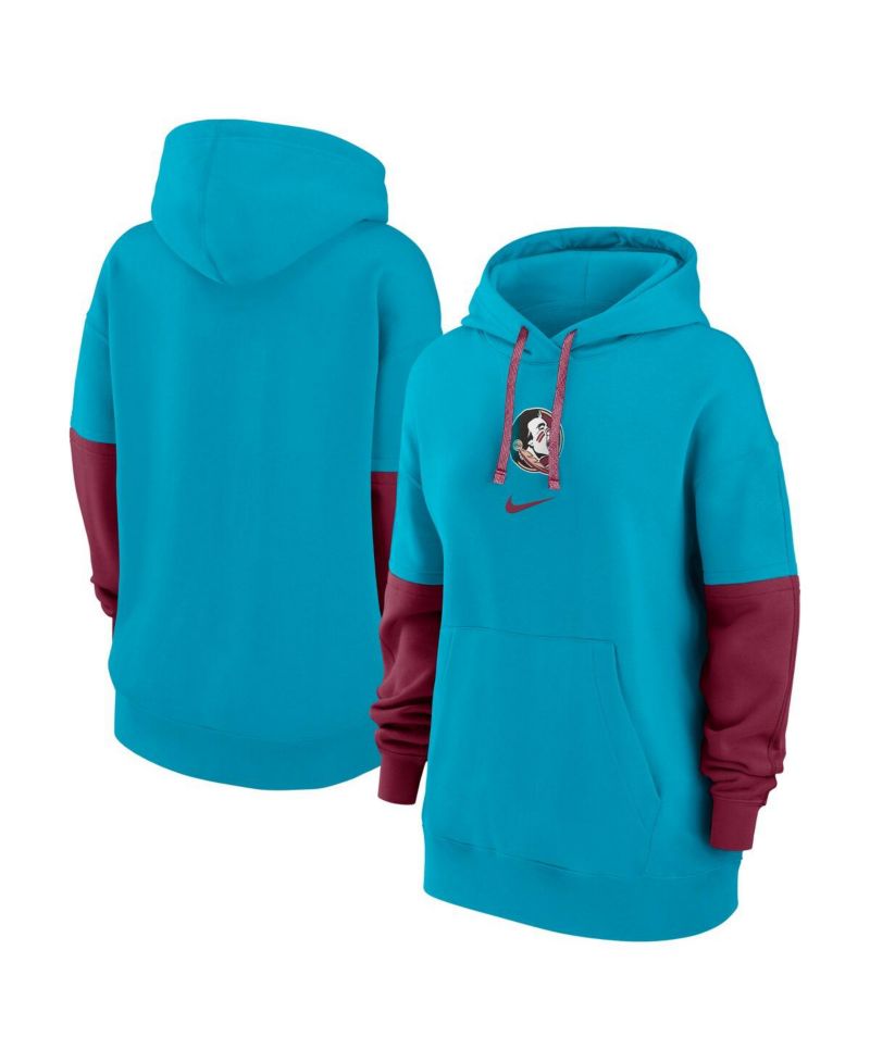 Women's Turquoise Florida State Seminoles Oversized Essential Fleece Hoodie