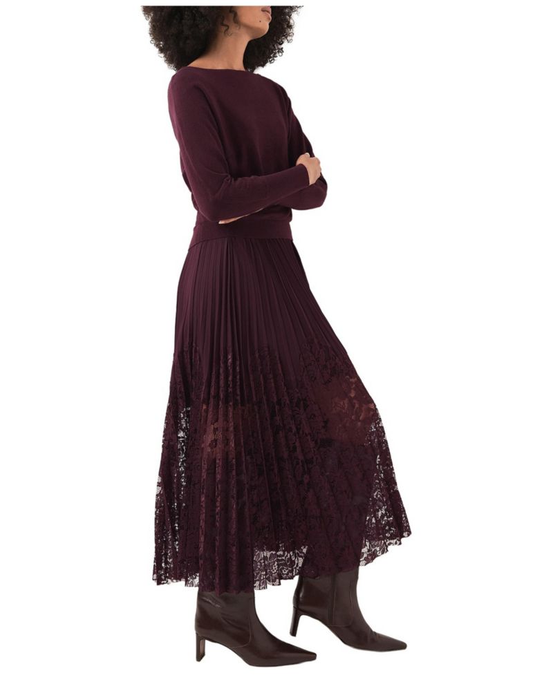 Women's Layered Lace Midi Dress