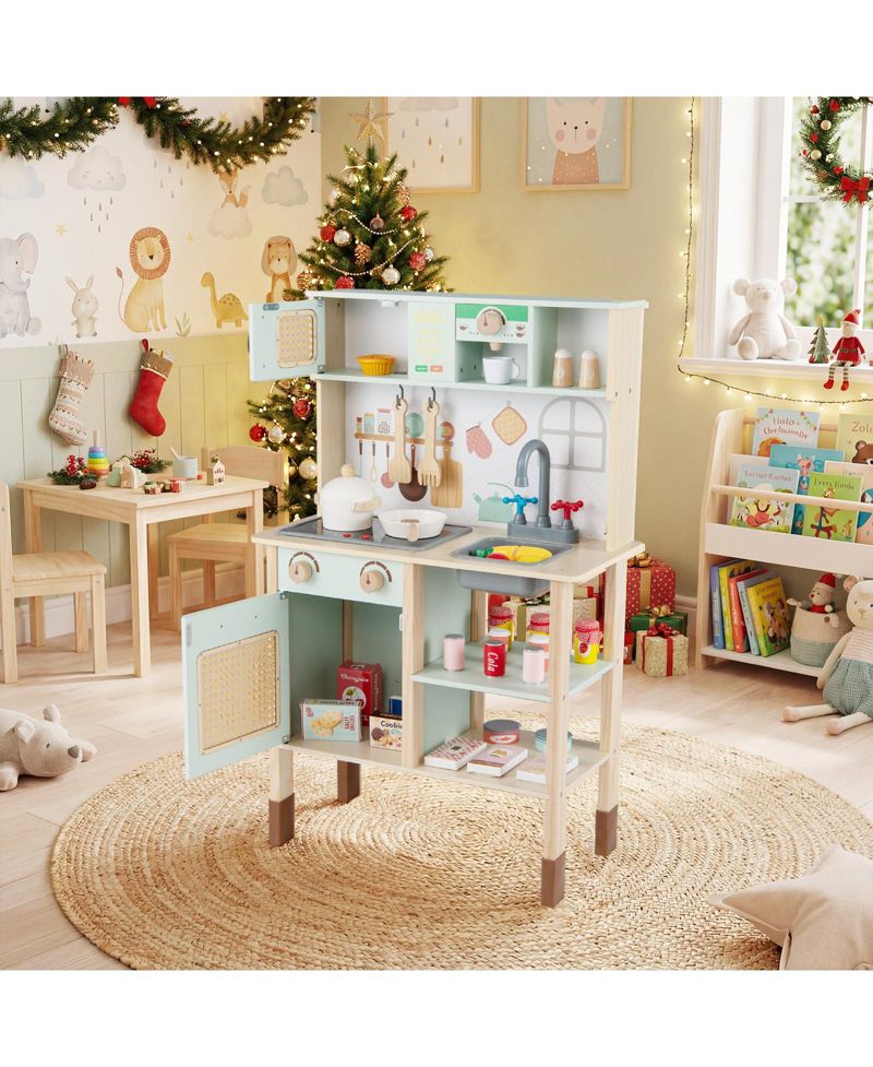 Wooden Retro Play Kitchen With Lights and Sounds