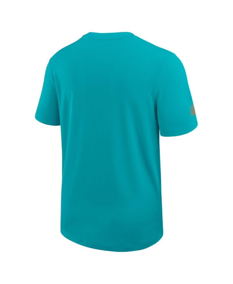 Men's Aqua Miami Dolphins Sideline UV Performance Coach Shirt