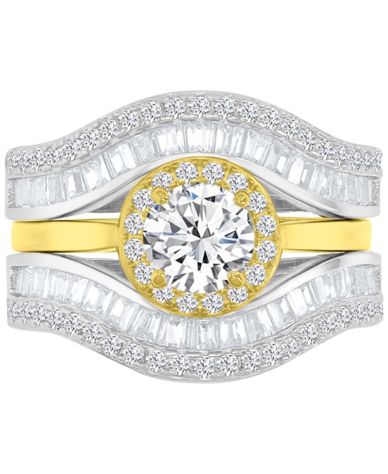 Cubic Zirconia Two-Tone Ring