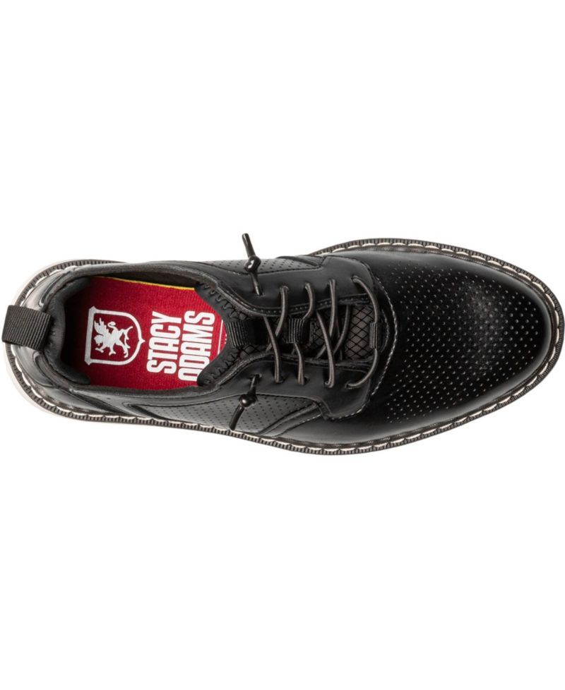 Little and Big Boys Sync Plain Toe Elastic Lace Up Dress Shoe