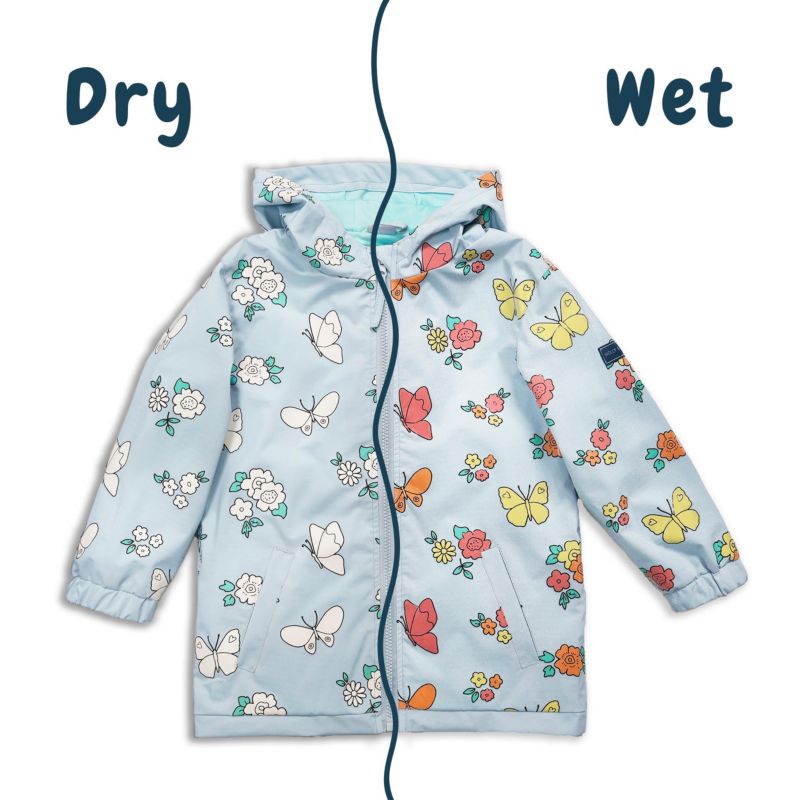 Girls Color Changing Hooded Raincoat