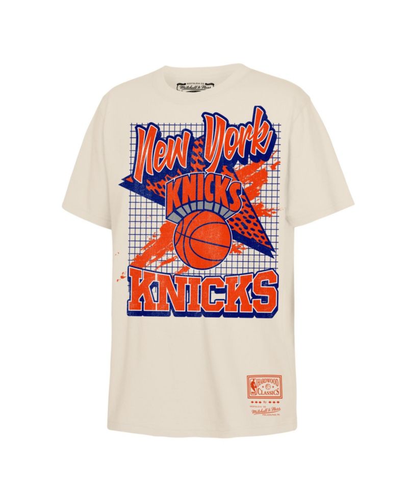 Big Boys and Girls Natural New York Knicks Hardwood Classics Retro Vibe T-Shirt