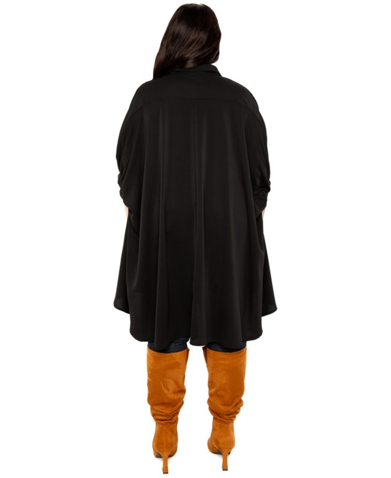 Women's Plus Size Flowy Hi-lo Blouse