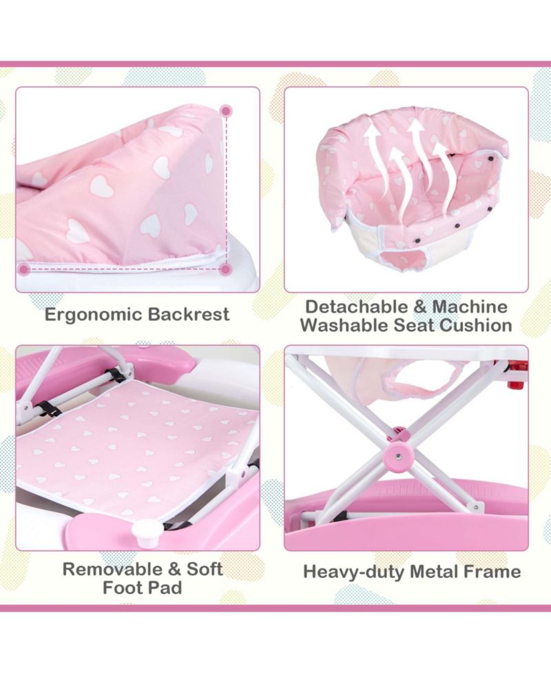 6 in 1 Baby Walker Adjustable Toddler Activity Center with Music Tray