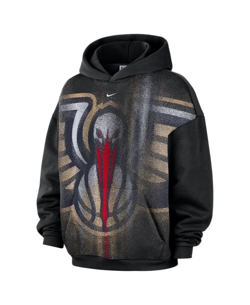 Men's Black New Orleans Pelicans 2026 Standard Issue Practice Icon Fleece Pullover Hoodie