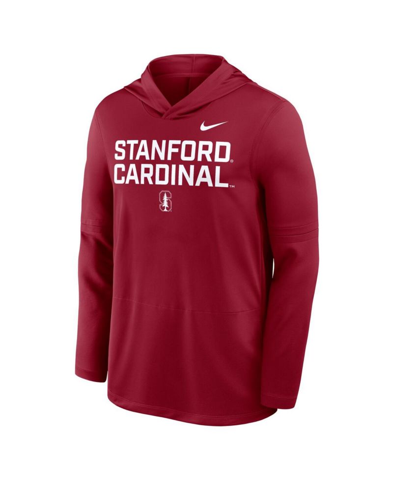 Men's Cardinal Stanford Cardinal 2025 Sideline Dri-FIT Long Sleeve Hoodie T-Shirt
