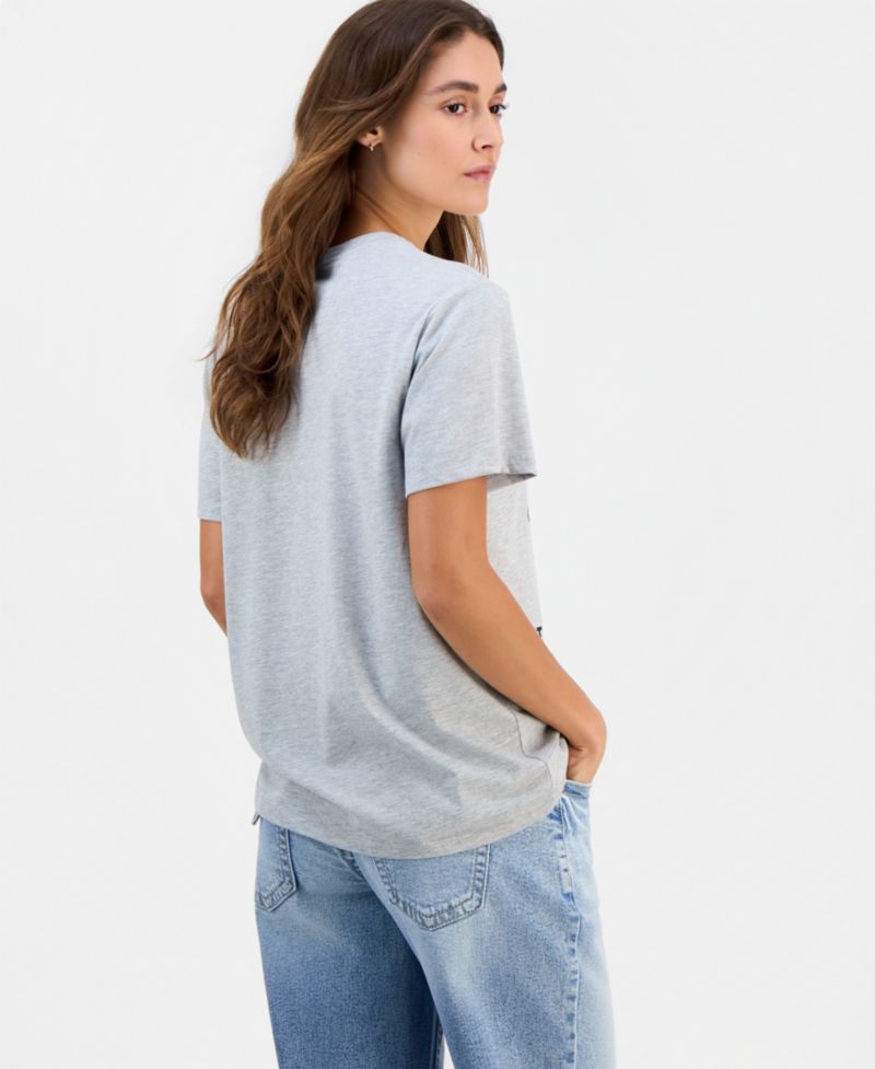 Juniors' Snoopy Baseball Short-Sleeve T-Shirt