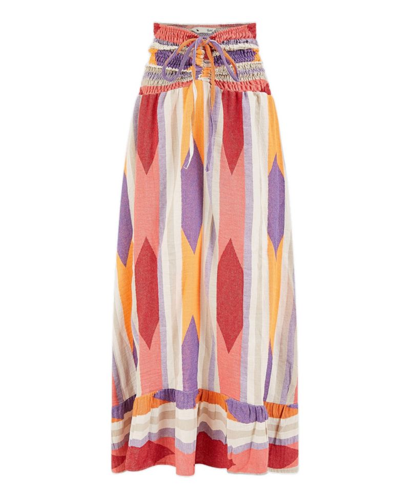 Women's Block Print Cotton Maxi Dress
