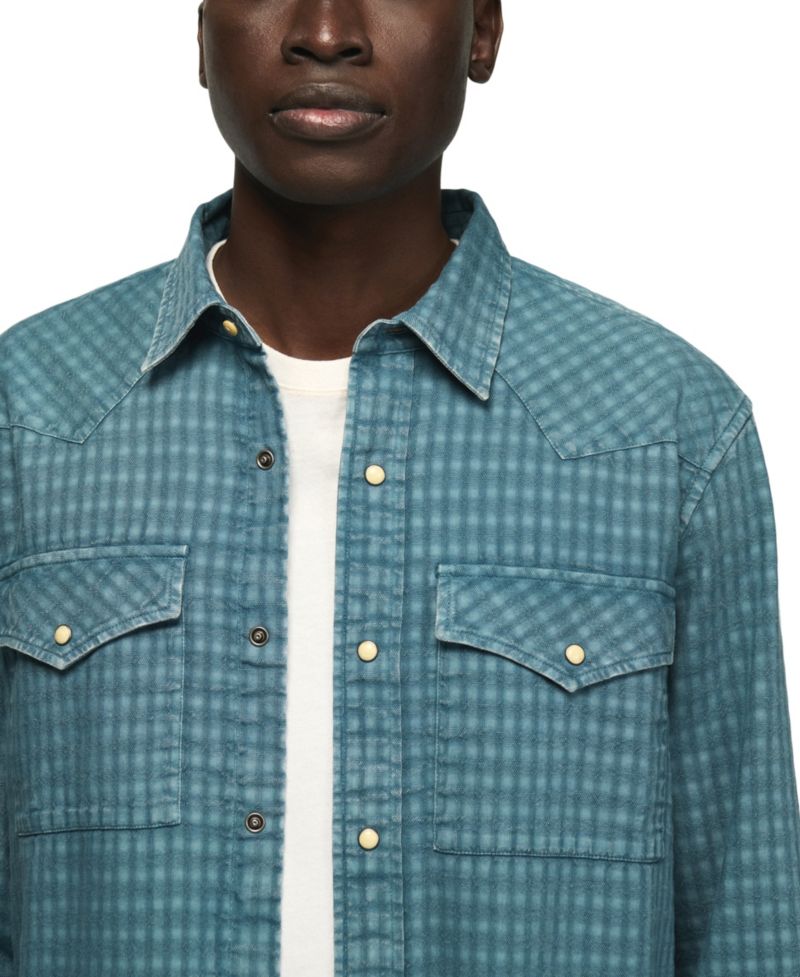Men's Long-Sleeve Relaxed Western Flannel Shirt