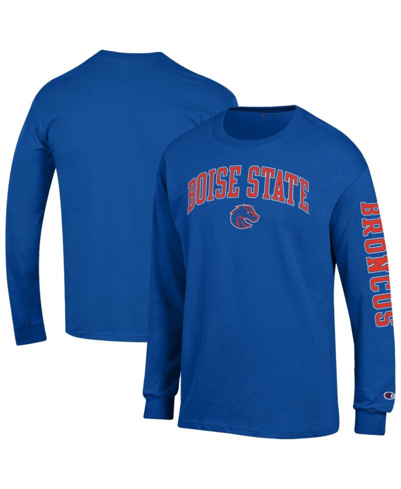 Men's Royal Boise State Broncos Arch Over Logo 2-Hit Long Sleeve T-Shirt