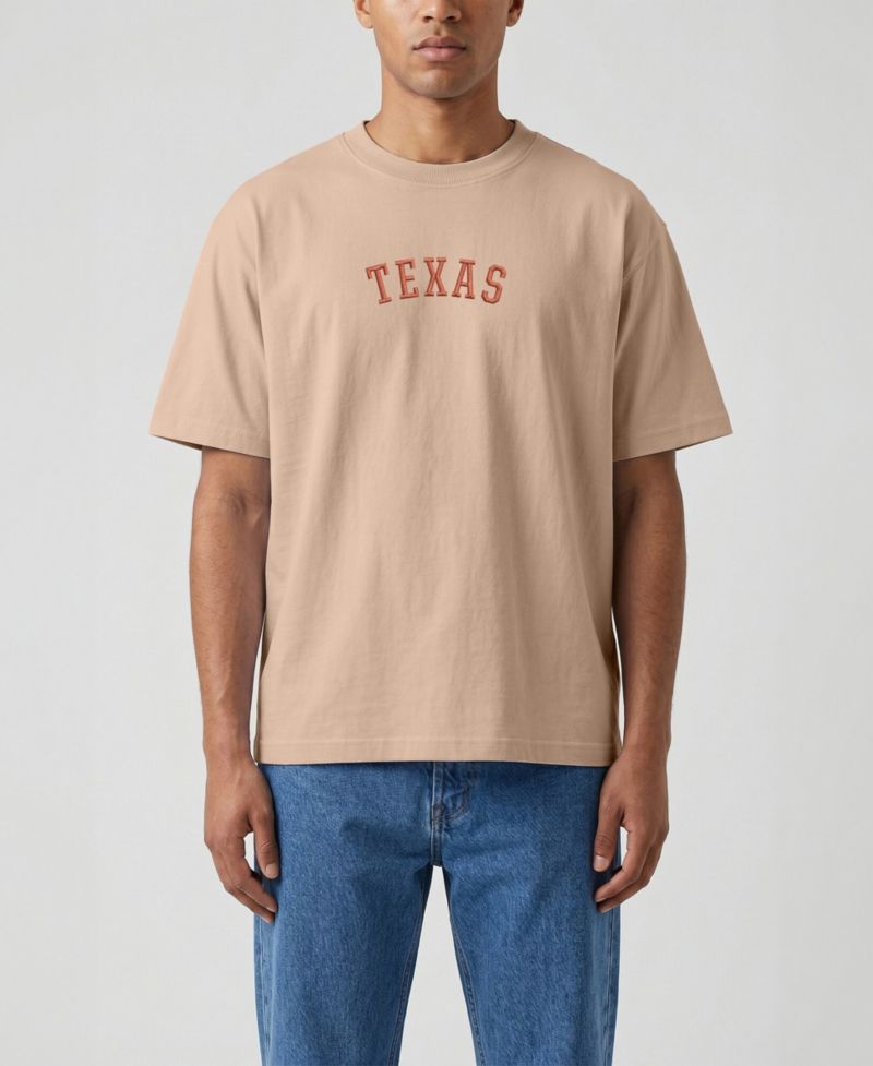 Men's Tan Texas Longhorns Upside Down Embroidered Vintage Heavyweight T-Shirt