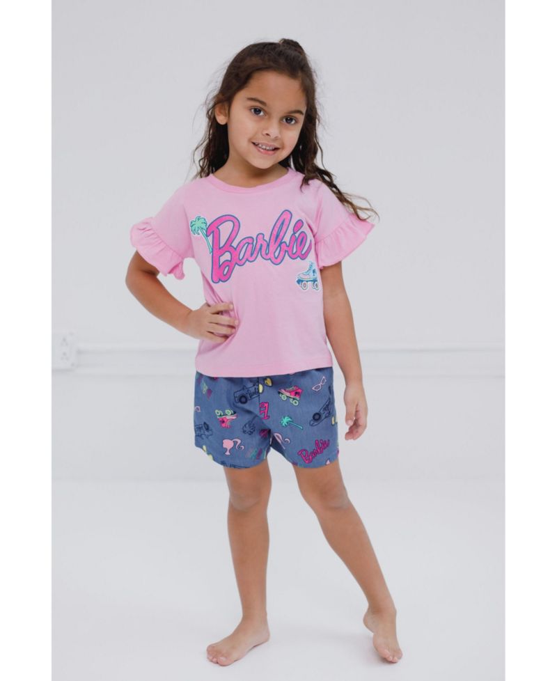 Toddler Girls Peplum T-Shirt and Shorts Outfit Set