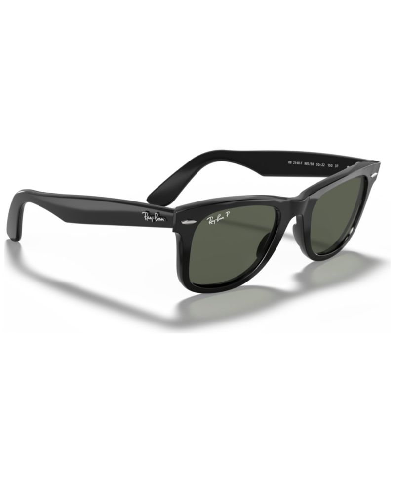 Unisex Polarized Low Bridge Fit Sunglasses, RB2140F ORIGINAL WAYFARER CLASSIC 54
