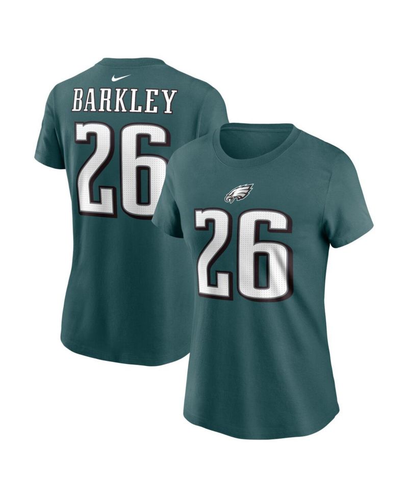 Women's Saquon Barkley Midnight Green Philadelphia Eagles Player Name & Number T-Shirt