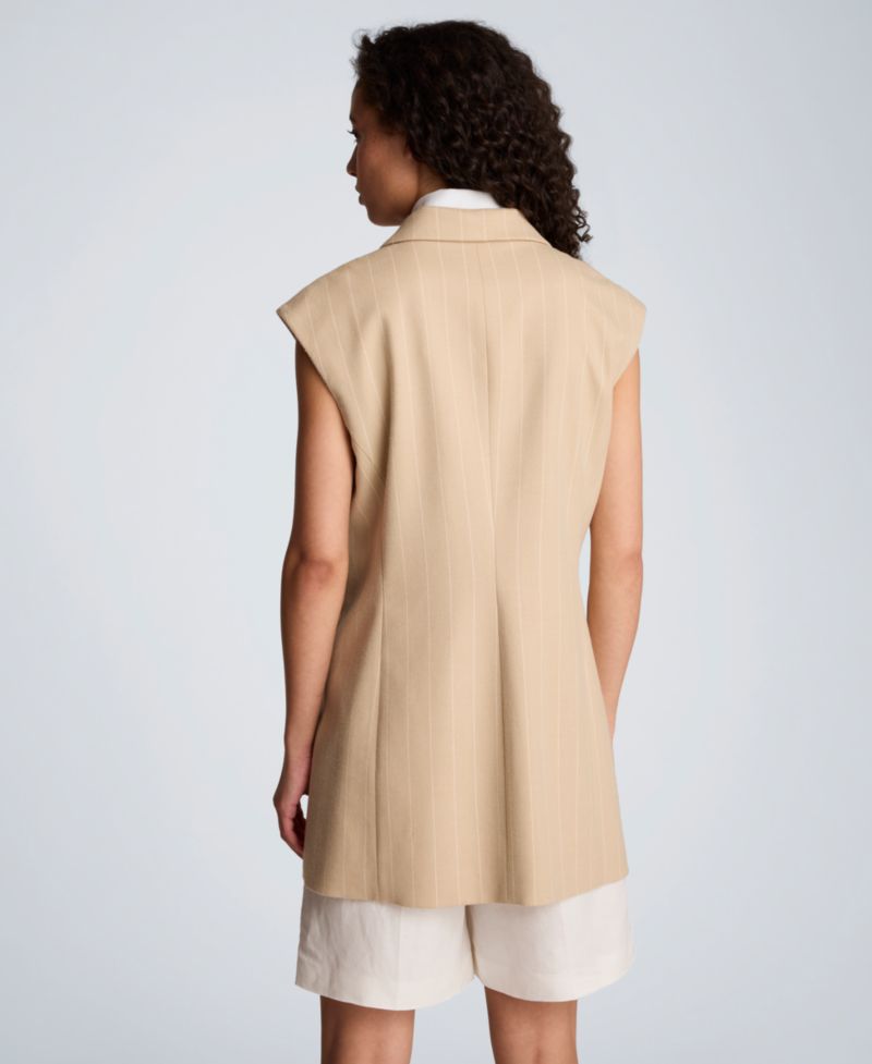 Women's Button-Front Vest Mini Dress with Faux Shirt