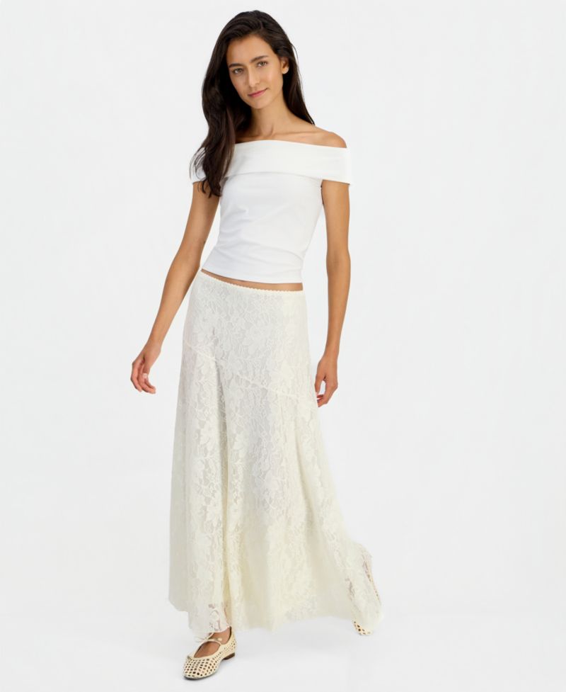 Women's Lace A-Line Pull-On Maxi Skirt