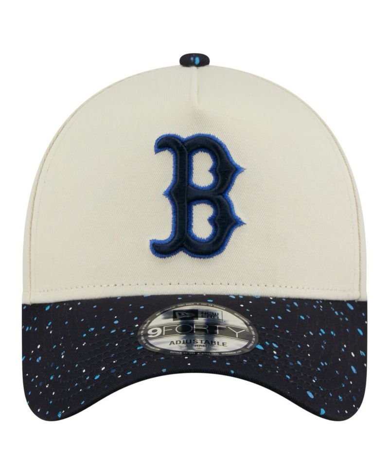 Men's Cream Boston Red Sox Speckle A-Frame 9FORTY Adjustable Hat