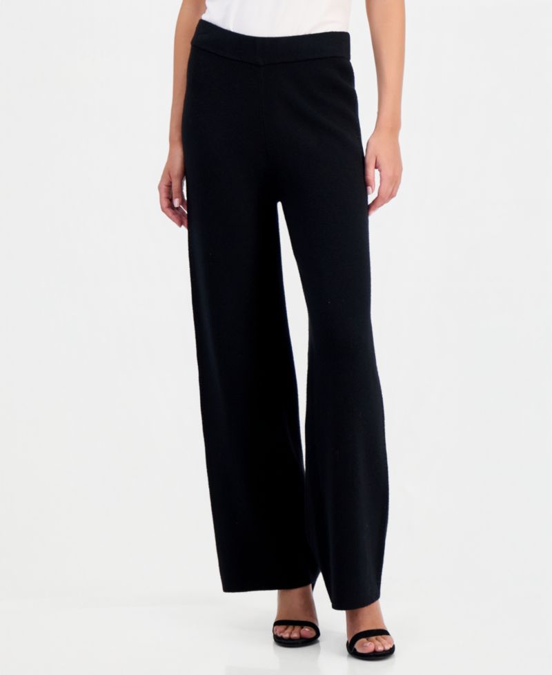 Women's Heatset Sweater Wide-Leg Pull-On Knit Pants