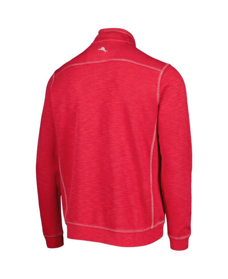 Men's Crimson Washington State Cougars Sport Tobago Bay Tri-Blend Mock Neck Half-Zip Jacket