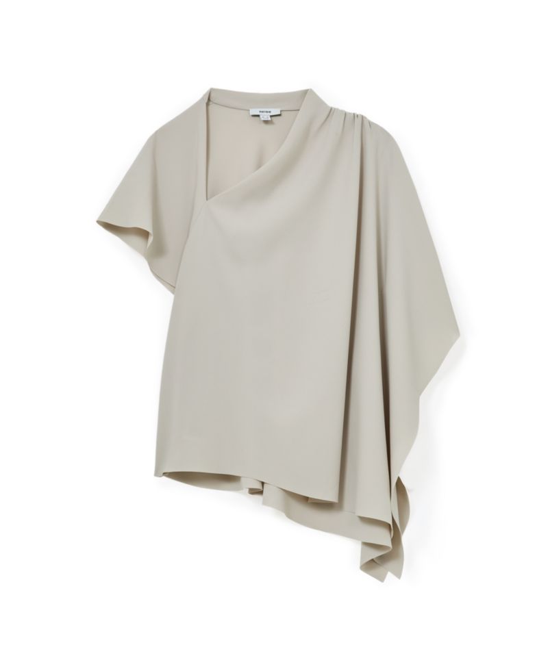 Women's Jade Draped-Sleeve One-Shoulder Asymmetric Top