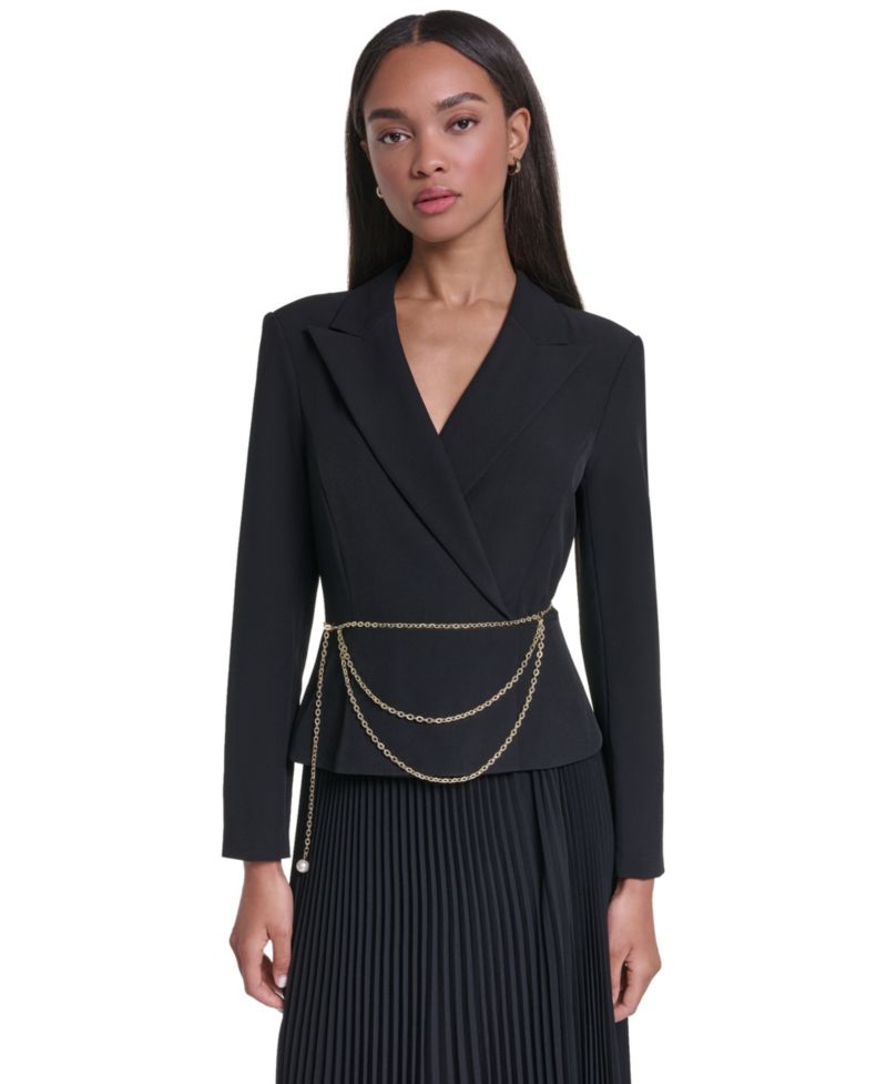 Women's Floor-Length Tuxedo-Inspired Gown