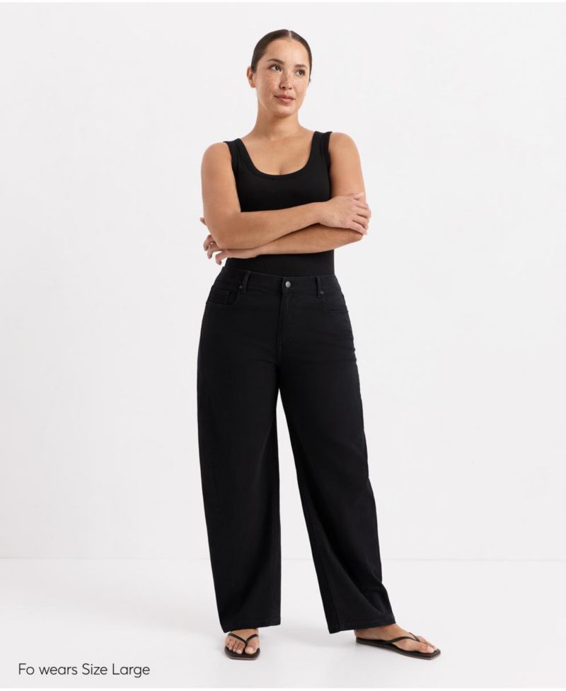 Women's Twill Barrel-Leg Pant