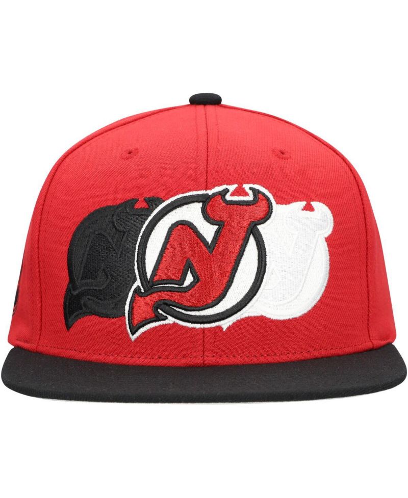 Men's Red New Jersey Devils Soul Triple Up Snapback Hat