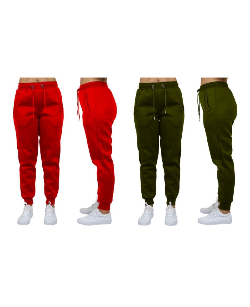 Women's Loose Fit Fleece Jogger Sweatpants, Pack of 2
