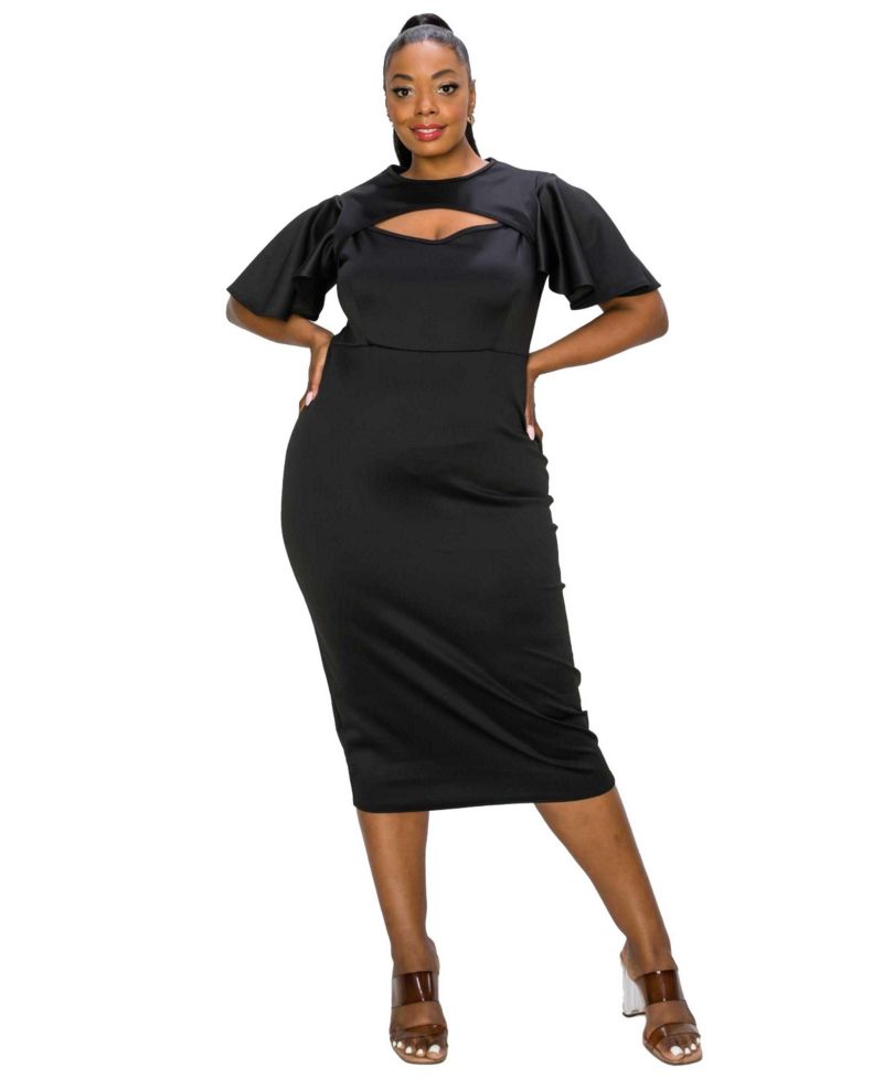 Plus Size Millie Cutout Flutter Dress