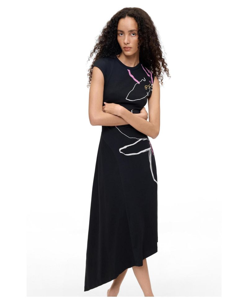 Women's Floral-Print Asymmetric Dress