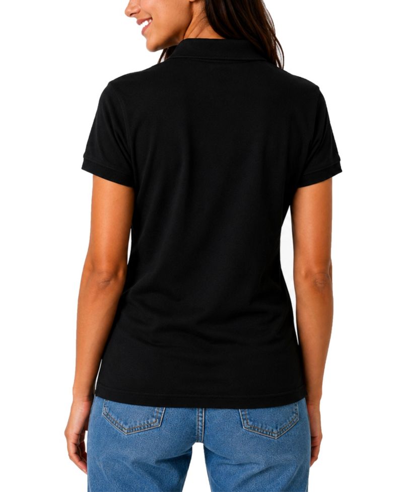 Women's Short Sleeve School Uniform Pique Polo Shirt