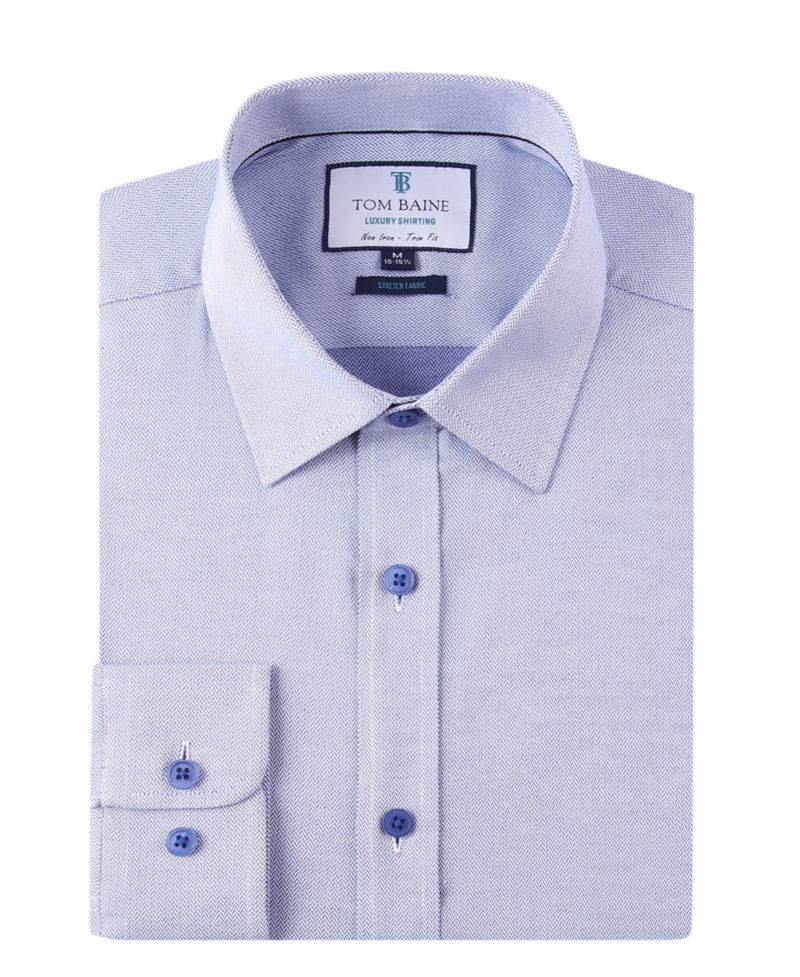 Men's Four-Way Stretch Jacquard Solid Button Down Dress Shirt
