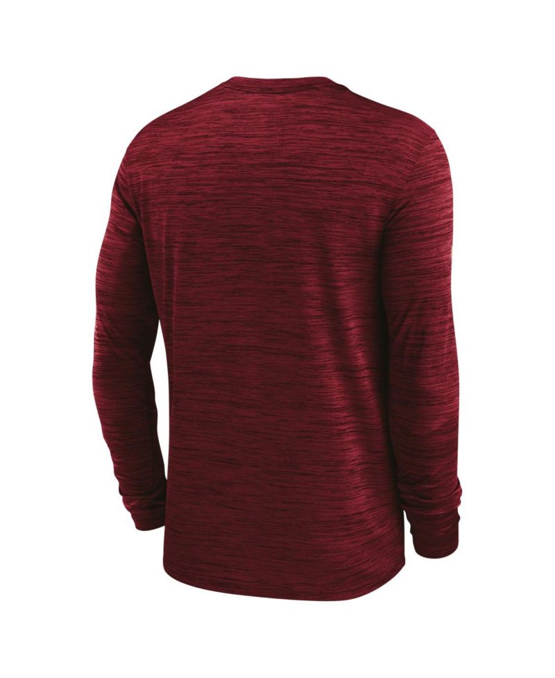 Men's Crimson Oklahoma Sooners Sideline Velocity Dri-FIT Long Sleeve T-Shirt