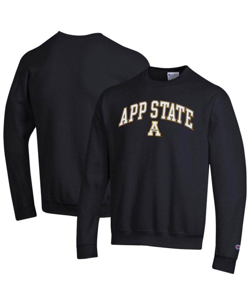 Men's Champion Black Appalachian State Mountaineers Arch Over Logo Pullover Sweatshirt