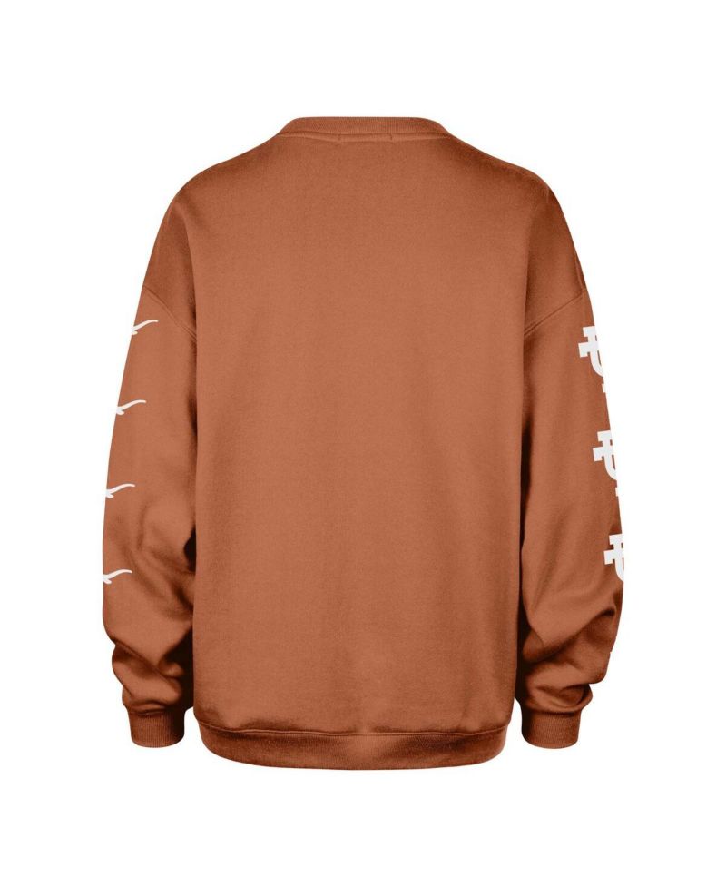 Women's Texas Orange Texas Longhorns Go Big Oversized Pullover Sweatshirt