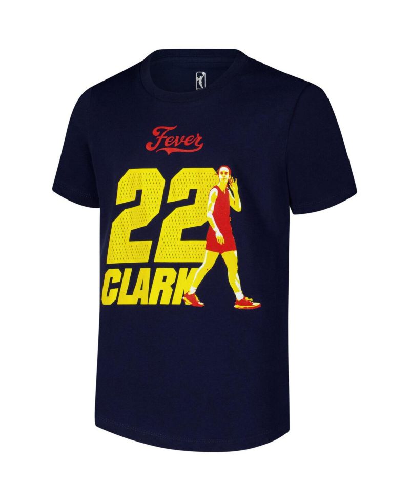 Big Boys and Girls Caitlin Clark Navy Indiana Fever Name & Number Player T-Shirt