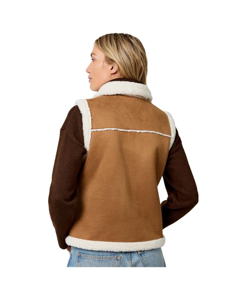 Women's Faux-Suede Shearling Reversible Vest