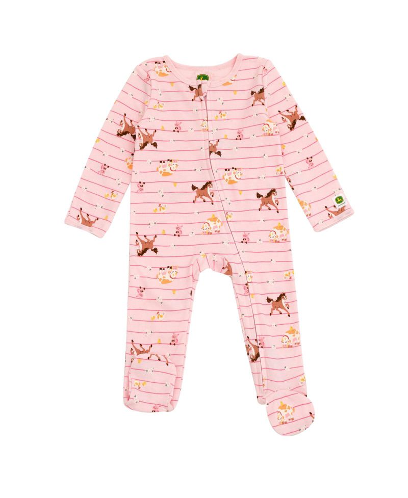 Baby Girls Girl's(Newborn-24M) Animals Ribbed Zip Up Sleep N' Play Coverall