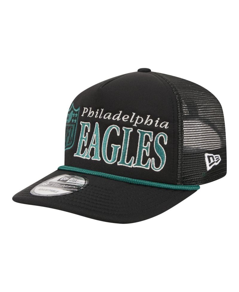 Men's Black Philadelphia Eagles Throwback Foam 19TWENTY Adjustable Hat