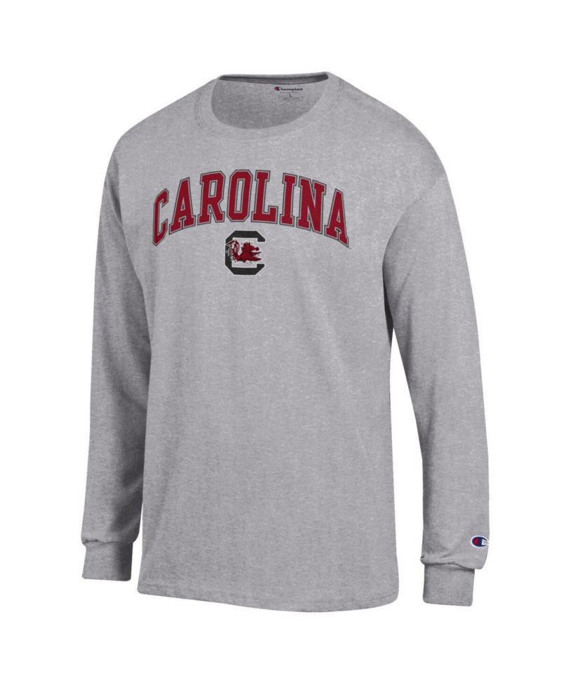 Men's Heather Gray South Carolina Gamecocks Arch Over Logo Long Sleeve T-Shirt