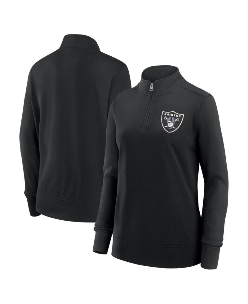 Women's Black Las Vegas Raiders Velocity Quarter-Zip Jacket